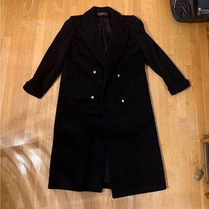 100% Wool Black Pea Coat